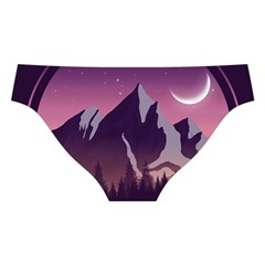 Mountain Night Crescent Moon Cross Back Hipster Bikini Set from ArtsNow.com Back Under