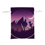 Mountain Night Crescent Moon Lightweight Drawstring Pouch (S)