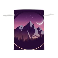 Mountain Night Crescent Moon Lightweight Drawstring Pouch (S) from ArtsNow.com Back