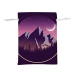 Mountain Night Crescent Moon Lightweight Drawstring Pouch (L)