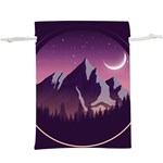 Mountain Night Crescent Moon Lightweight Drawstring Pouch (XL)