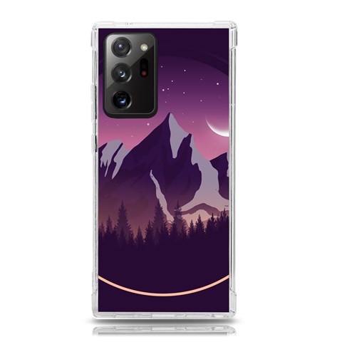 Mountain Night Crescent Moon Samsung Galaxy Note 20 Ultra TPU UV Case from ArtsNow.com Front