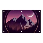 Mountain Night Crescent Moon Banner and Sign 5  x 3 