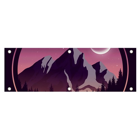 Mountain Night Crescent Moon Banner and Sign 6  x 2  from ArtsNow.com Front