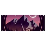 Mountain Night Crescent Moon Banner and Sign 8  x 3 