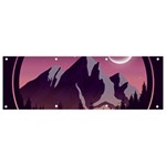 Mountain Night Crescent Moon Banner and Sign 9  x 3 