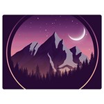 Mountain Night Crescent Moon Two Sides Premium Plush Fleece Blanket (Baby Size)