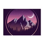 Mountain Night Crescent Moon Crystal Sticker (A4)