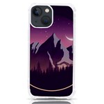 Mountain Night Crescent Moon iPhone 13 mini TPU UV Print Case