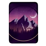 Mountain Night Crescent Moon Rectangular Glass Fridge Magnet (4 pack)