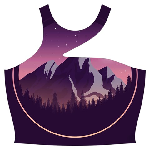 Mountain Night Crescent Moon Cut Out Top from ArtsNow.com Front