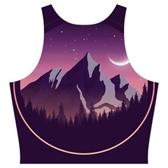 Mountain Night Crescent Moon Cut Out Top from ArtsNow.com Back