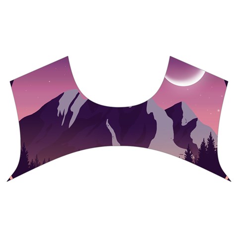 Mountain Night Crescent Moon Women s Cut Out Long Sleeve T Front Top