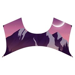 Mountain Night Crescent Moon Women s Cut Out Long Sleeve T Front Top