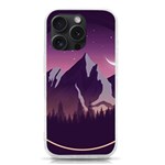 Mountain Night Crescent Moon iPhone 15 Pro TPU UV Print Case