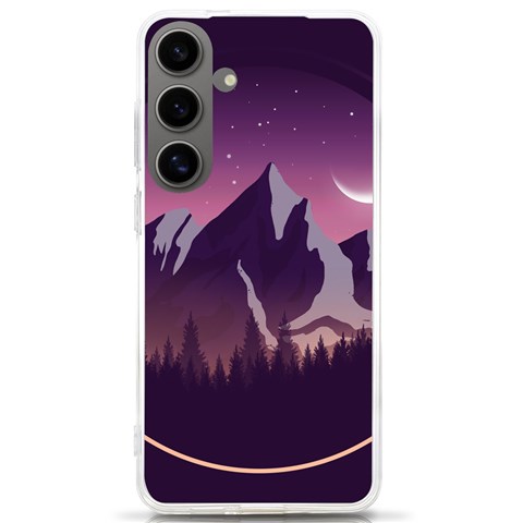 Mountain Night Crescent Moon Samsung Galaxy S24 Ultra 6.9 Inch TPU UV Case from ArtsNow.com Front