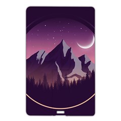 Mountain Night Crescent Moon Name Card Style USB Flash Drive from ArtsNow.com Front