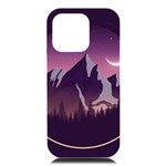 Mountain Night Crescent Moon iPhone 16 Pro Max Black UV Print PC Hardshell Case