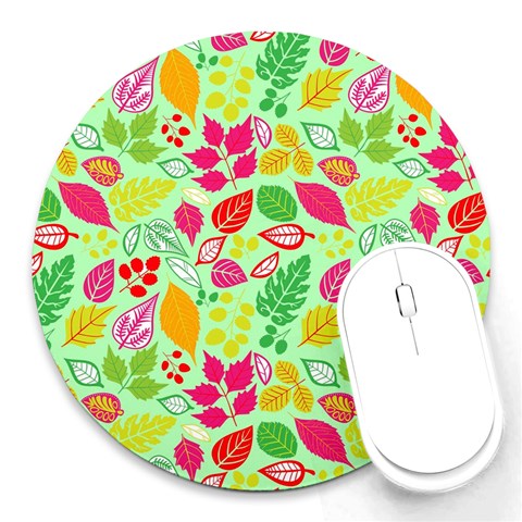 Flower Flora Floral Nature Pattern Seamless Round Mousepad from ArtsNow.com Front