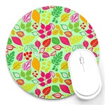 Flower Flora Floral Nature Pattern Seamless Round Mousepad