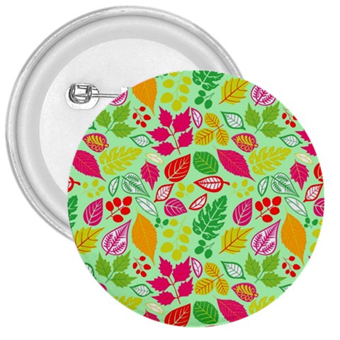 Flower Flora Floral Nature Pattern Seamless 3  Buttons from ArtsNow.com Front