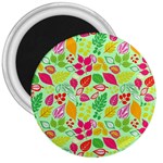 Flower Flora Floral Nature Pattern Seamless 3  Magnets