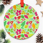 Flower Flora Floral Nature Pattern Seamless Ornament (Round)