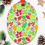 Flower Flora Floral Nature Pattern Seamless Ornament (Oval)