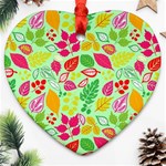 Flower Flora Floral Nature Pattern Seamless Ornament (Heart)