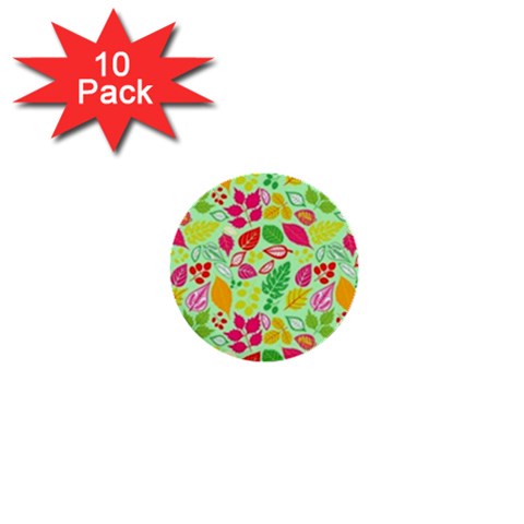 Flower Flora Floral Nature Pattern Seamless 1  Mini Buttons (10 pack)  from ArtsNow.com Front