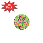 Flower Flora Floral Nature Pattern Seamless 1  Mini Buttons (10 pack) 