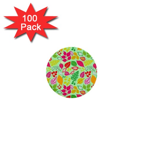 Flower Flora Floral Nature Pattern Seamless 1  Mini Buttons (100 pack)  from ArtsNow.com Front