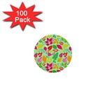 Flower Flora Floral Nature Pattern Seamless 1  Mini Buttons (100 pack) 