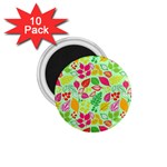 Flower Flora Floral Nature Pattern Seamless 1.75  Magnets (10 pack) 