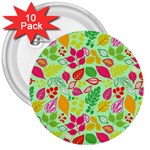 Flower Flora Floral Nature Pattern Seamless 3  Buttons (10 pack) 