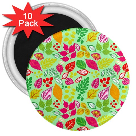 Flower Flora Floral Nature Pattern Seamless 3  Magnets (10 pack)  from ArtsNow.com Front