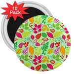 Flower Flora Floral Nature Pattern Seamless 3  Magnets (10 pack) 