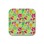 Flower Flora Floral Nature Pattern Seamless Rubber Square Coaster (4 pack)