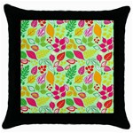 Flower Flora Floral Nature Pattern Seamless Throw Pillow Case (Black)