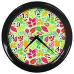 Flower Flora Floral Nature Pattern Seamless Wall Clock (Black)