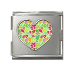 Flower Flora Floral Nature Pattern Seamless Mega Link Heart Italian Charm (18mm)