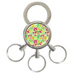 Flower Flora Floral Nature Pattern Seamless 3-Ring Key Chain