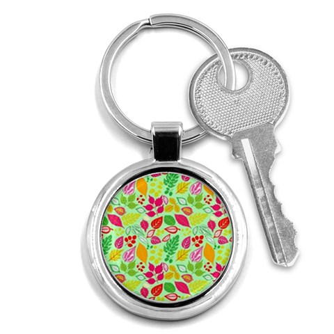 Flower Flora Floral Nature Pattern Seamless Key Chain (Round) from ArtsNow.com Front