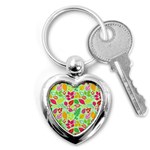 Flower Flora Floral Nature Pattern Seamless Key Chain (Heart)