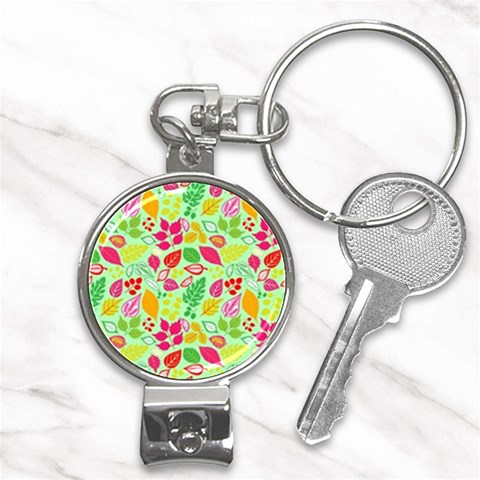 Flower Flora Floral Nature Pattern Seamless Nail Clippers Key Chain from ArtsNow.com Front