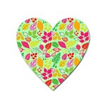 Flower Flora Floral Nature Pattern Seamless Heart Magnet