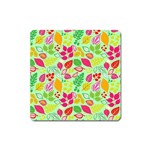 Flower Flora Floral Nature Pattern Seamless Square Magnet