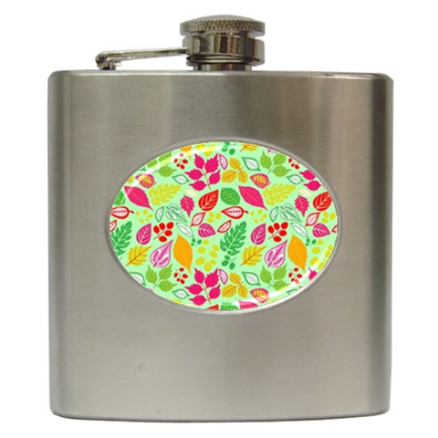 Flower Flora Floral Nature Pattern Seamless Hip Flask (6 oz) from ArtsNow.com Front