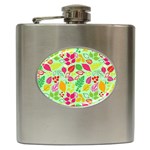 Flower Flora Floral Nature Pattern Seamless Hip Flask (6 oz)