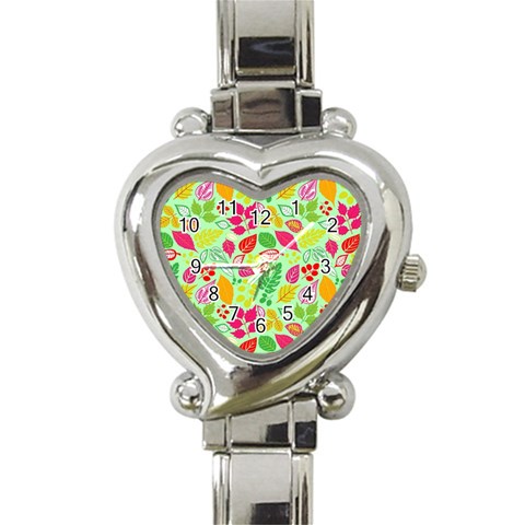 Flower Flora Floral Nature Pattern Seamless Heart Italian Charm Watch from ArtsNow.com Front